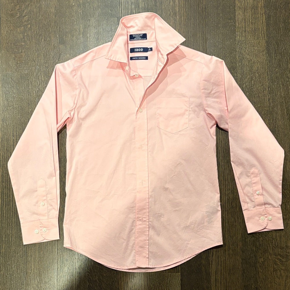 Izod Light Pink Dress Shirt, Size 10/12 - M